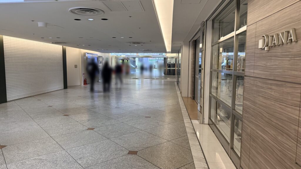 なんばCITY1階ダイアナ(婦人靴店)前